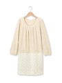 起毛レースメランジニットワンピース/ライトベージュ(051)