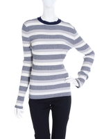 Fineボーダーリブニット/ブラウン