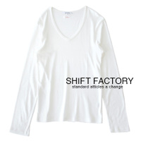 SHIFT FACTORY（シフトファクトリー）モダールフライスVネックカットソー［メンズ］