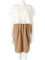 ジョーゼットレイヤードワンピース/ベージュ