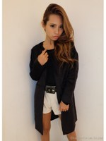 ノーカラーシンプルシャギーコート/ベージュ