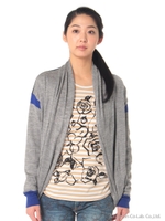 ライン使いニットカーディガン/チャコール