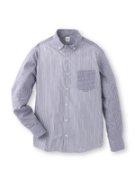 切り替えカジュアルシャツ/ブルー(392)