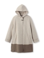 配色フーデッドコート/ライトベージュ(051)