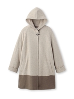 配色フーデッドコート/ライトベージュ(051)