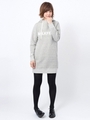 SWEAT HOODIE DRESS STENCIL/ASH