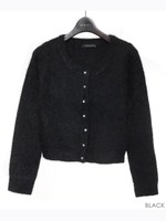 【2ndline】フェザーヤーンショート丈ニットカーデCL-1525/ブラック