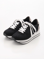 【abcdevol】レース柄厚底スニーカー/ネイビー