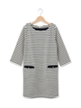 リップルボーダーワンピース/ホワイト系(302)