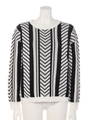 ストライプニットTOPS/ホワイト