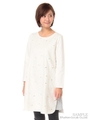 ミニ裏毛フラワー刺しゅうワンピース/ホワイト