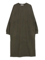 ラグランリブロングワンピース/カーキ