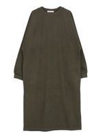ラグランリブロングワンピース/カーキ