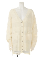 ループニットボーダーカーデ/オフ