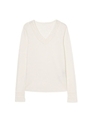 【O】レースパネルVネックTOP/WHITE