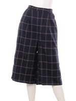 【CHILLE】ラインチェックガウチョパンツ(別売りSETUP)/ワイン(026)