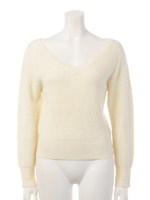 ７Ｇ畦シルケットラグランＶネックプルオーバー/ベージュ