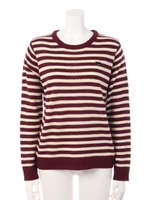 コビニャーボーダーニット/ボルドー