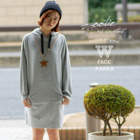 ダブルフェイスカットソー プルオーバーパーカー ワンピース