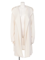 フード付きロングCD/オフホワイト