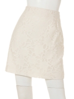 ボンディングカットジャガード台形スカート/ベージュ