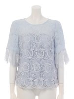 レースブラウス/ライトグレー