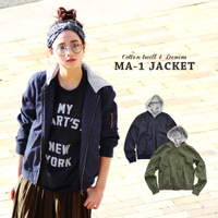 2WAYカットソーフード MA-1ジャケット