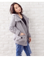 【春の新作】フード取り外しスタンド/ブルゾン/クロ/モク