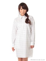 ★タイプライターグラフチェックワンピース/ホワイト