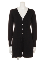 カシミヤ混ニットショートオールインワン/グレー