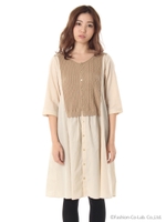 ニットMIXローンワンピース/生成