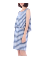 バックシャンボーダーワンピース/ブルー(392)