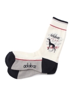 パイル有りサルーキ柄90度ソックス/ピンク(072)