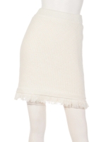 ループフリンジニットスカート/ホワイト