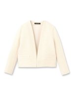 Tessile Godi ファンシーツイードノーカラージャケット/ライトベージュ(051)