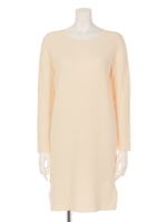 【Classy】スリット片畦ニットOP/ホワイト