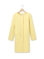 コットンストレッチノーカラー比翼コート/レモンイエロー(031)