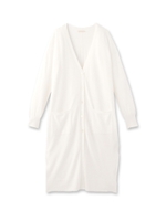 シルク混ロング丈ニットカーディガン/ホワイト系(002)