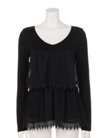 レースシフォンフリルTN/ブラック