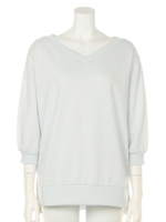 7分袖Vネックプルオーバー/サックス