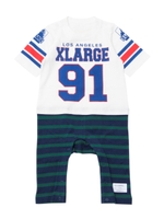 H/S FOOTBALL ROMPER/WHITE
