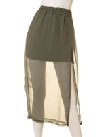 【chille anap】ジョーゼットスリットスカート/KHA