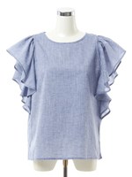 カラーシャンブレー2WAYブラウス/ブルー