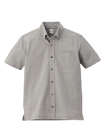 クールマックスヘリンボン前開きポロシャツ/グレー(012)