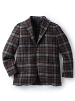シャギーチェックジャケット/ダークブラウン(943)