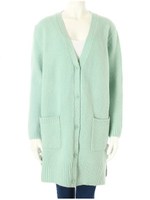 ロングニットカーディガン/パステルグリーン