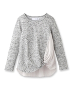 5 ひねり異素材ドッキングプルオーバー/グレー(112)