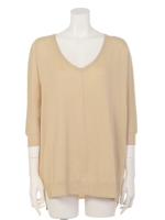 Vネックドルマンニット/Beige