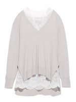 【emmi atelier】レースキャミレイヤードニット/OWHT