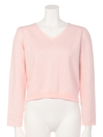 セットアップセッケツ配色Vネックプルオーバ/ベージュ